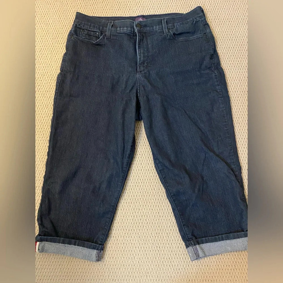 NYDJ dark denim crop Jeans size 16 with lift & tuck technology - Picture 1 of 4